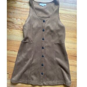 Loft XS Suede button-up dress